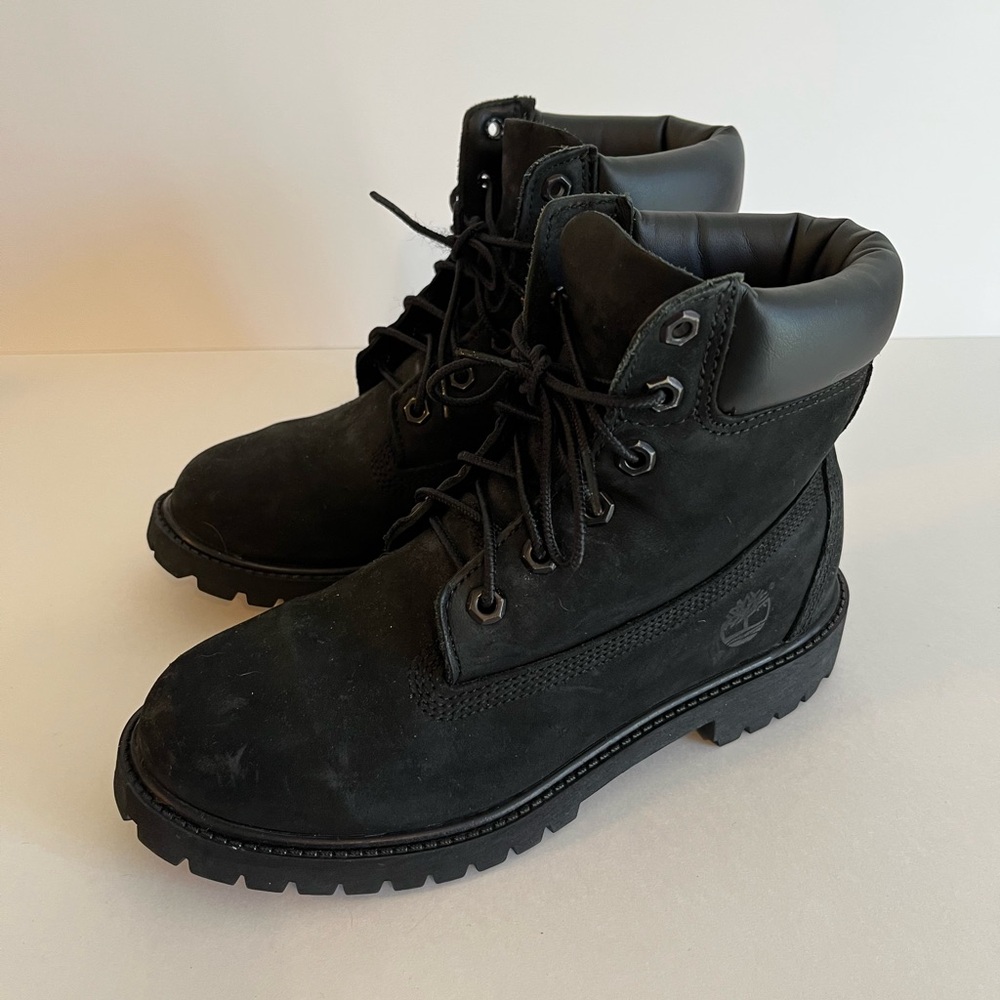Timberland Black Nubuck Leather Size 5 Juniors Outdoor Boots
